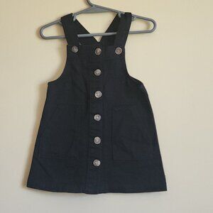 Wonder Nation Toddler Girls Black Denim Jumper Dress, Sizes Size 18 Months